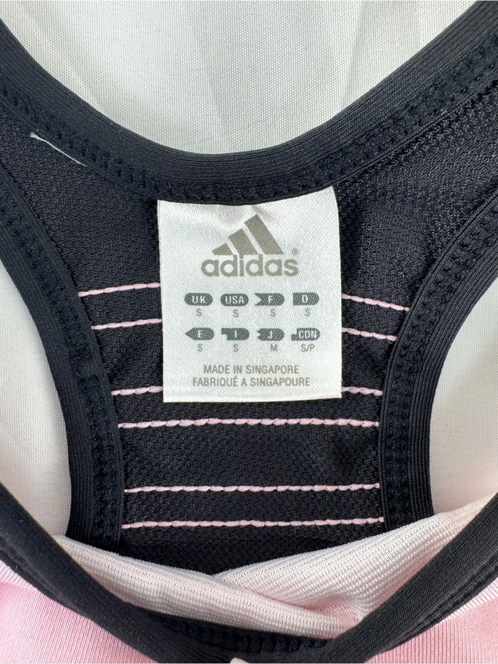 adidas Black and Light Pink Racerback Sports Bra - Picture 2 of 6